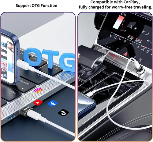 Vista 6 de Paquete de 2 adaptadores USB a USB C, USB 2.0 de carga rápida de transferencia de datos de 480 Mbps, adaptador OTG hembra tipo C a USB 2.0 macho