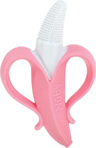 Vista 8 de Nuby Nananubs Banana - Mordedor de masaje Rosa