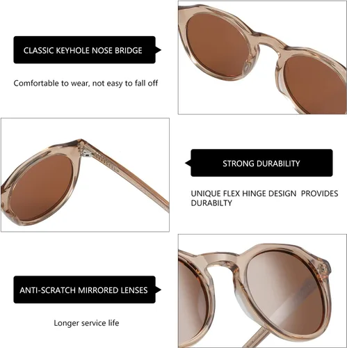 Vista 14 de ZENOTTIC Gafas de sol polarizadas redondas vintage para hombres y mujeres con protección UV400