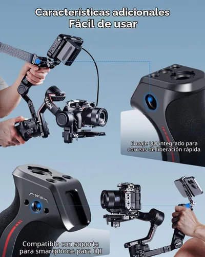 Vista 8 de SmallRig Mango Eslinga Empuñadura de Cardán para DJI RS 2 / RSC 2 / RS 3 / RS 3 Pro/RS 3 Mini/RS 4 / RS 4 Pro/RS 4 Mini, Empuñadura Ajustable