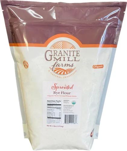 Vista 4 de Granite Mill Farms Harina de centeno orgánica germinada con piedra, 5 lb