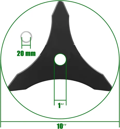 Vista 4 de Eapele Hoja de cortadora de cepillo para malas hierbas, hoja de repuesto con adaptador, de acero de carburo, para eje de 25.4 mm o 20 mm, compatible
