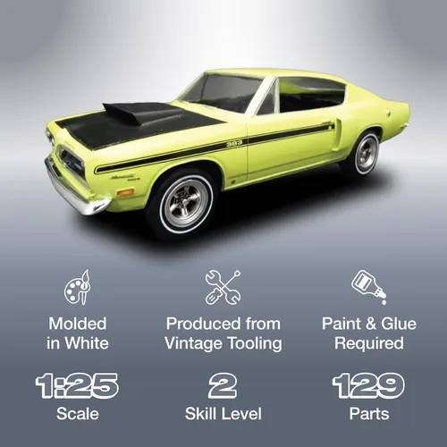 Vista 2 de MPC 1969 Plymouth Barracuda 1:25 Escala Modelo Kit