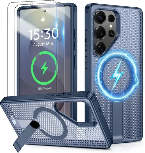 Vista 15 de Jshru para Samsung Galaxy S25 Plus / S24 Plus con [2 PIEZAS] protectores de pantalla HD, compatible con MagSafe
