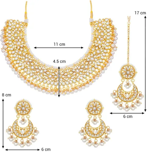 Vista 4 de Aheli Indian Ethnic Wedding Wear Necklace Set