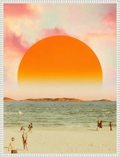 Vista 13 de Amanti Art Framed Canvas Wall Art 24x18 Retro Dreamscape II by Victoria Barnes, Framed Wall Art Canvas, Beach Artwork, Traditional Decor, Medium