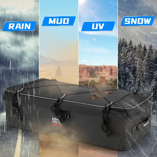 Vista 9 de KEMIMOTO Bolsa de equipo ATV para estante delantero y trasero, bolsas de almacenamiento ATV resistentes al agua, ajustable, enfriador adicional