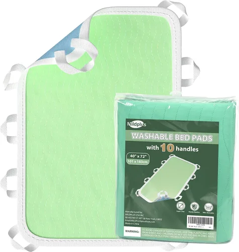 Vista 11 de Almohadillas de cama para incontinencia, lavables, de 4 capas, a prueba de fugas, para personas mayores, 34 x 36 pulgadas MILDPLUS Leakproof