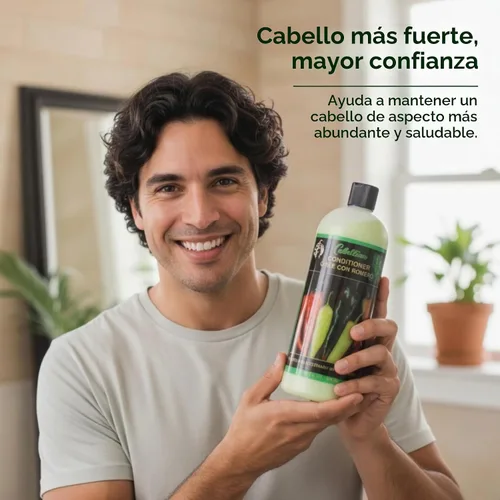 Vista 6 de Acondicionador de Chile con Romero, Acondicionador para prevenir la caída del cabello con extractos naturales, 960 ml, Botella 1 paquete