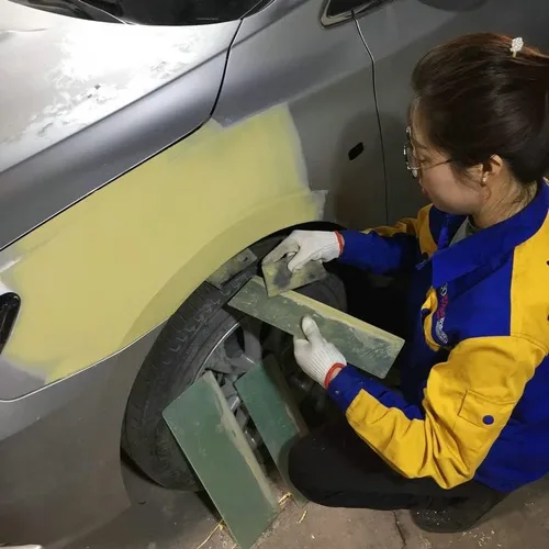 Vista 9 de Esparcidores de masilla para automóvil, raspador de carrocería, aplicador, reparación de pintura, masilla, resina de fibra de vidrio, accesorios