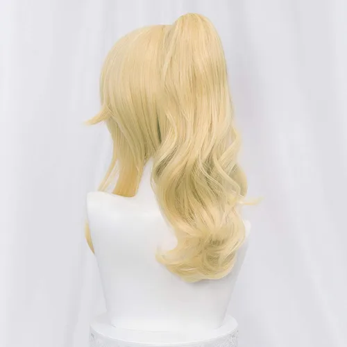 Vista 4 de SL Peluca rubia de princesa para disfraz de melocotón Cosplay