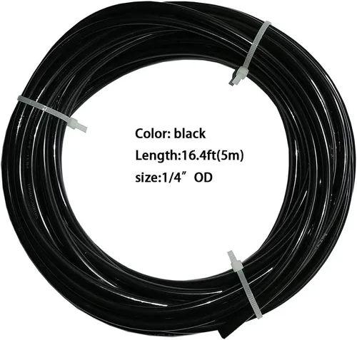 Vista 2 de Tubo de 1/4 pulgada O.D. Longitud 16.4 pies (16.4 ft) Tubo de filtro de agua RO negro PE, uso con sistemas de ósmosis inversa, filtros de agua