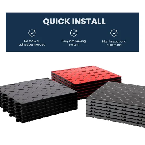 Vista 4 de Baldosas de piso entrelazadas Nitro Pro de 5/8" de grosor de FlooringInc, baldosas de piso de garaje para un garaje, taller, cobertizo o remolque