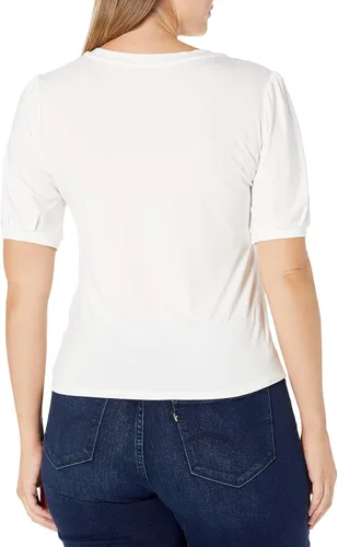 Vista 2 de Daily Ritual Top de manga abombada de rayón y elastano para mujer