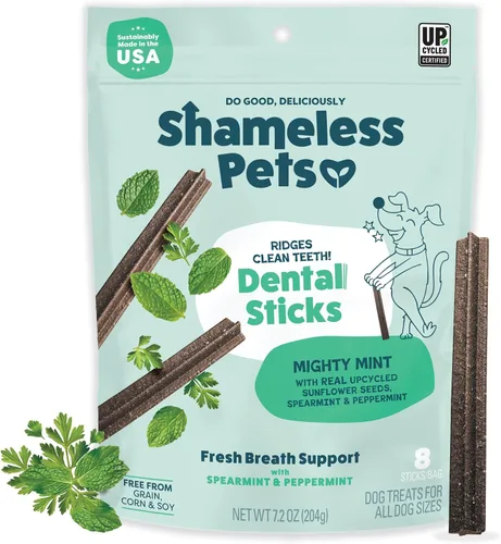 Vista 13 de Shameless Pets Golosinas Dentales para Perros, A Cluck A Day - con Apoyo Digestivo para Limpieza de Dientes y Aliento Fresco - Huesos Masticables
