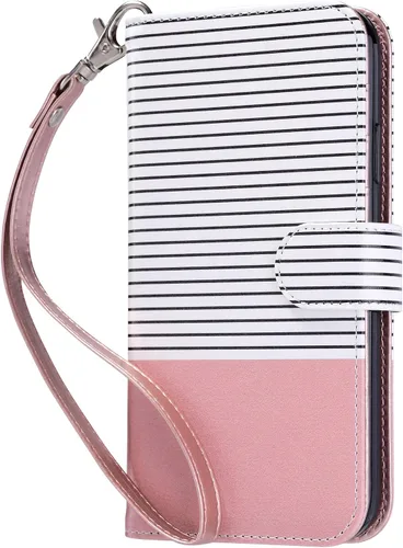 Vista 16 de ULAK - Funda tipo cartera compatible con iPhone 11 para mujer, diseño de flor [RFID Blocking] Premium PU Leather Folio Flip Cover with Card