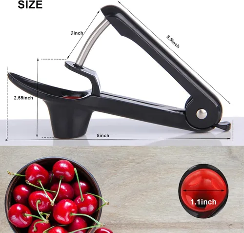 Vista 4 de Herramienta para picar cerezas, herramienta de picadura de acero inoxidable resistente, herramienta portátil de semillas de cerezas con diseño