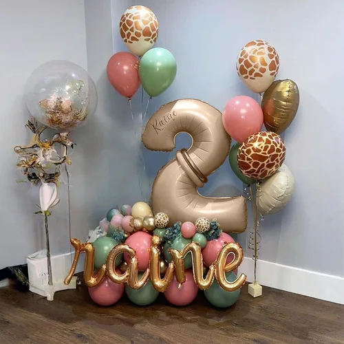 Vista 251 de Globo negro del número 0 para niñas y niños, 40 pulgadas, grande, número 0-9, de papel de aluminio, de Mylar para helio, juego de globos digitales