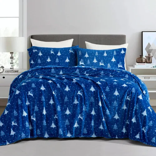 Vista 2 de Elegant Comfort - Juego de sábanas de franela de terciopelo de lujosamente suave de 4 piezas para las fiestas - Calidad premium - Juego de sábanas