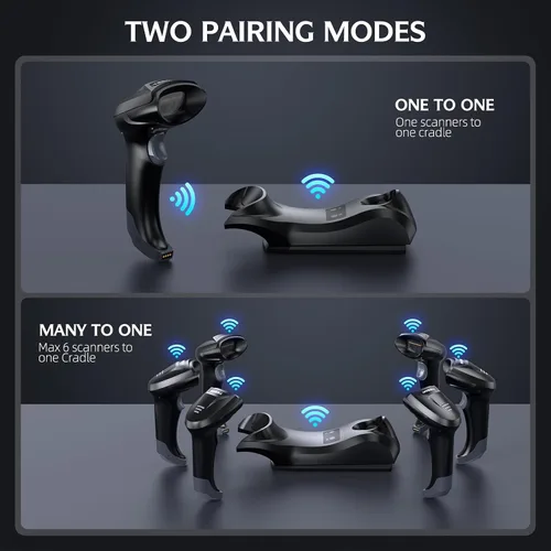 Vista 7 de TEEMI Escáner de código de barras Bluetooth TMSL-56CR con base de carga USB Escáner QR 2D, lector de licencia de conducir, análisis de datos