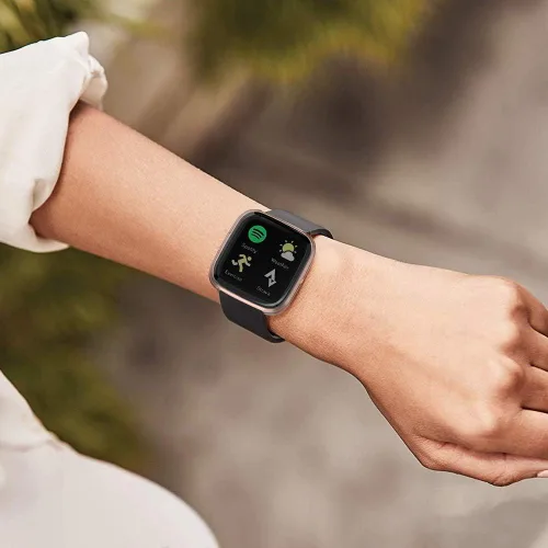 Vista 6 de Paquete de 3 protectores de pantalla compatibles con Fitbit Versa 2, GHIJKL, ultrafino, suave, TPU, funda protectora completa contra golpes