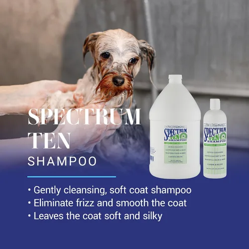 Vista 2 de Chris Christensen Spectrum Ten Champú para perros, acicalar como un profesional, limpieza suave, brillo magnífico, fabricado en EE. UU., 16.0 fl oz