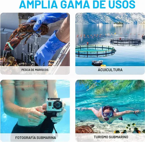 Vista 7 de Ventilador de buceo, tanque de buceo recargable de 5,5 horas, compresor de aire impermeable con manguera de 39 pies y regulador de respiración