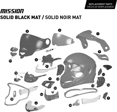 Vista 9 de CKX Casco integral Mission con escudo doble eléctrico sólido de carbono