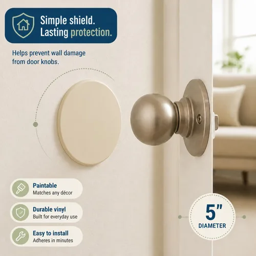 Vista 2 de Prime-Line Products CCU 11192 Protectores de pared (Pack de 5), U 9268 Marfil