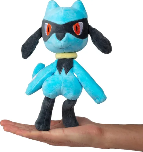 Vista 6 de Pokémon - Peluche de Riolu de 8 pulgadas - Con licencia oficial - Figura de evolución de Lucario - Juguete de peluche suave auténtico - Regalo