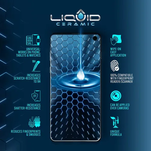 Vista 5 de LIQUID CERAMIC Protector de pantalla de vidrio resistente a arañazos e roturas, nanoprotección para todos los teléfonos, tabletas, relojes