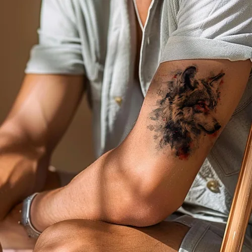 Vista 7 de Everjoy 25 hojas de calcomanías temporales de tatuajes de bestia dura, 12 hojas de tatuajes falsos de animales de acuarela de brazo grande, 13