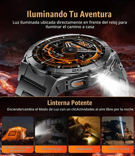 Vista 8 de LIGE Reloj inteligente para hombre, pantalla AMOLED de 1.6 pulgadas, batería de 600 mAh, relojes inteligentes impermeables de 5 ATM