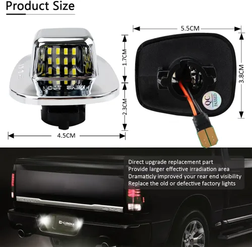 Vista 7 de Luz LED de matrícula para Chevy Silverado GMC Sierra C/K 1988-1999 Cromo