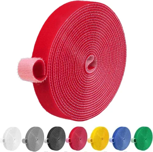 Vista 28 de IFNOW Cinta de Gancho y Bucle de 32 Pies Cinta de Sujeción Reutilizable Bridas para Cables de Doble Cara de Gancho y Bucle Gestión de Cables