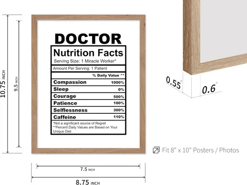 Vista 3 de Poster Master Póster de Etiqueta - Impresión Divertida Retro - Regalo para Médico, Amigo - Datos Nutricionales del Doctor, MD, Médico, Apreciación