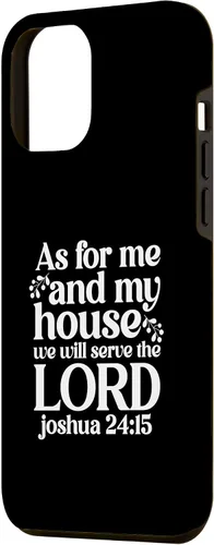 Vista 2 de iPhone 13 Pro Max As For Me and My House We Will Serve The Lord Bible Verse Case