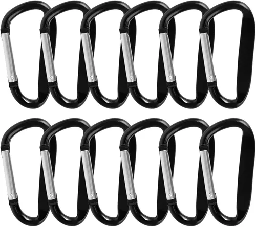 Vista 10 de GOGO 48PCS mosquetón clip de llavero de 3 pulgadas, gancho de mosquetón de metal de aluminio en forma de D