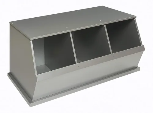 Vista 13 de Badger Basket Organizador apilable de almacenamiento de juguetes de tres cubos - gris