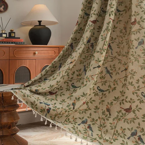 Vista 17 de ENJOYBRIDAL - 2 paneles de cortinas, florales, estilo bohemio, de granja, rústico o clásico, semitraslúcidas, con bolsillo para cortinero y borlas
