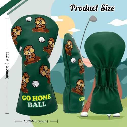 Vista 3 de Barudan Golf Groundhog Funda para Cabeza de Driver de Golf Funda para Cabeza 3 Madera Funda Híbrida para Cabeza Funda para Cabeza de Putter - Funda