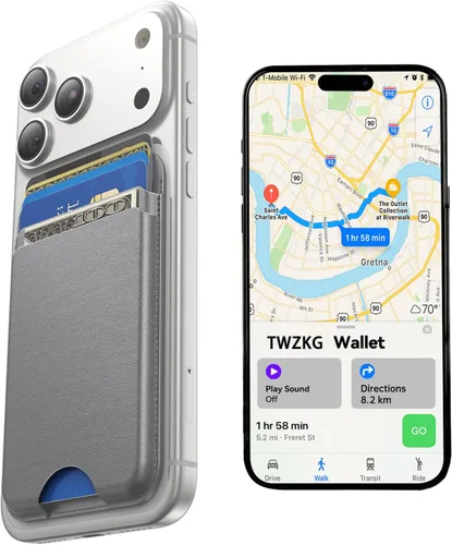 Vista 16 de TWZKG para cartera MagSafe, soporte de 3 tarjetas para funda de teléfono 2-Negro
