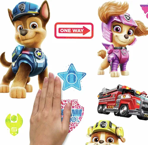 Vista 5 de RoomMates RMK4819SCS - Calcomanías de pared para despegar y pegar, diseño de película de Paw Patrol (4 unidades)
