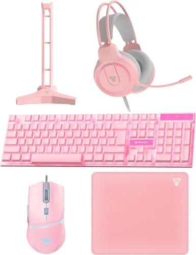 Vista 9 de FANTECH P51S - Paquete de auriculares con teclado y mouse RGB 5 en 1 con cable, color negro