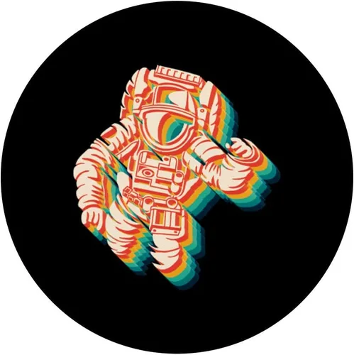 Vista 3 de Astronaut Space Theme 70's Style Retro Vintage Gift PopSockets - Soporte para teléfonos y tabletas