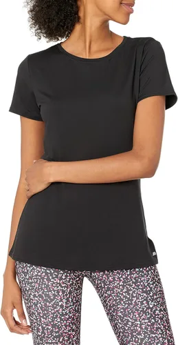 Vista 2 de Amazon Essentials Camiseta de manga corta con cuello redondo para mujer, de secado rápido, para entrenamiento, gimnasio, paquete múltiple