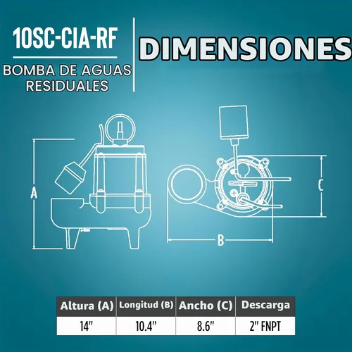 Vista 2 de Little Giant Bomba sumergible automática de aguas residuales sumergible