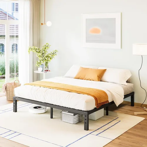 Vista 13 de FSCHOS Marco de Cama de Plataforma de Metal Twin - 12 Pulgadas, No Necesita Somier, Extra Resistente, Fácil Montaje, Sin Ruido, Negro