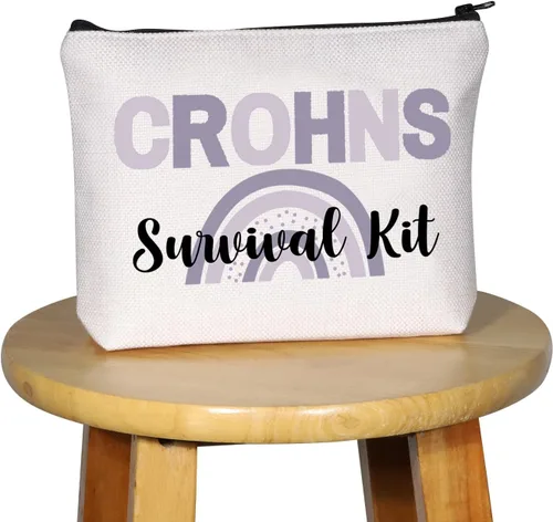 Vista 7 de G2TUP Crohns Disease Concientización Regalo Crohns Survival Kit Bolsa de Maquillaje Colitis Guerrero Bolsa Cosmética Regalo Enfermedad Crónica