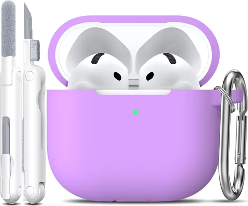 Vista 96 de R-fun for AirPods 2nd/1st Case Silicone Cover, Banana Violet Violeta plátano